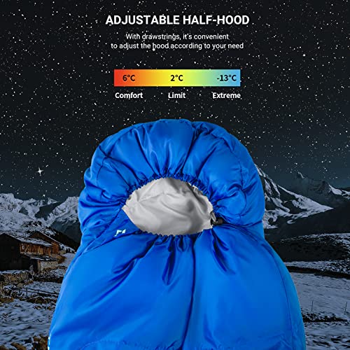 KingCamp Trek 3-4 Season Mummy Sleeping Bag Doble Capa Caliente para Adultos al Aire Libre Camping Senderismo