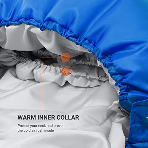 KingCamp Trek 3-4 Season Mummy Sleeping Bag Doble Capa Caliente para Adultos al Aire Libre Camping Senderismo