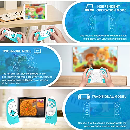KINGEAR Mando para Nintendo Switch, Wireless Switch Mando para Nintendo, Mando Inalambrico para Juegos con 6 Ejes/Turbo/Control de Movimiento