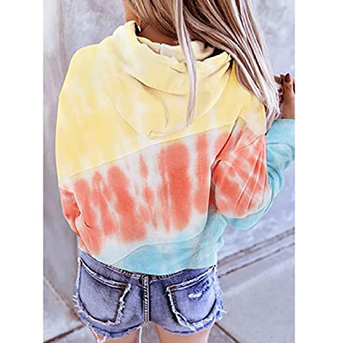 KINNDTGRF Mujer Sudadera Women's Hoodies Ladies Loose Hoodie Long Sleeve Pullover Sweatshirt (S-3Xl),Amarillo,SG
