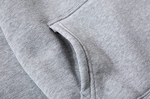 KINNDTGRF Sudadera Mujer Men's Hoodies Unisex Casual Palm Print Fleece Hoodie Long Sleeve Loose Solid Color Sweatshirt (S-3Xl),Gris 1,S