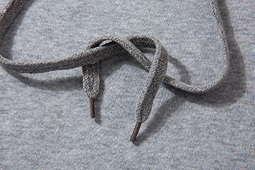 KINNDTGRF Sudadera Mujer Men's Hoodies Unisex Casual Palm Print Fleece Hoodie Long Sleeve Loose Solid Color Sweatshirt (S-3Xl),Gris 1,S