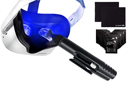 Kit de Limpieza para Gafas de Realidad Virtual VR: Pluma limpiadora + 2 Paños de Limpieza de Microfibra + 20 Toallitas Húmedas, Oculus Quest 2, 1, Rift s, Microsoft HoloLens, PS4, Gamer, ARVR