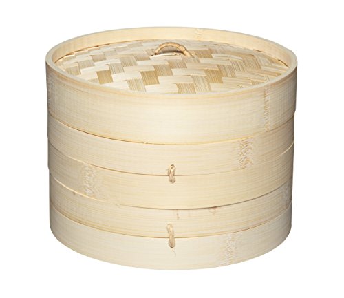 Kitchencraft Oriental Vaporera con Pisos, Bambú, Beige, 20x18x18 cm