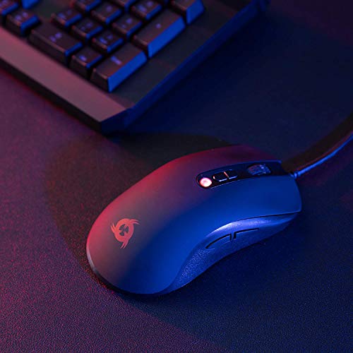 KLIM Veni - Ratón Gaming de Alto Rendimiento - Garantía excepcional de 5 años - Alta precisión - Micro interruptores Omron, 50 000 000 clics - Diseño ambidiestro