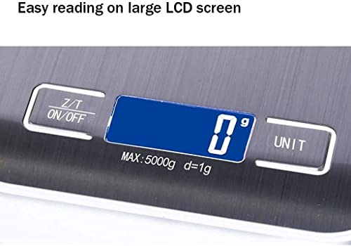 KTDT Básculas electrónicas Báscula electrónica Básculas de Cocina de Acero Inoxidable Báscula de pesaje de Alta precisión Pantalla LCD de Alta definición para Laboratorios de Cocina Farmacéutica