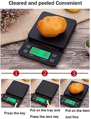 KTDT Básculas electrónicas Básculas de Cocina Digitales Mini básculas de Alimentos Básculas de Cocina eléctricas Pantalla LCD retroiluminada Características peladas y de sincronización para ingre