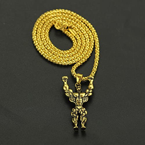 KTZM Steam Punk Sport Fitness Colgante Collar Levantamiento de Pesas Muscular Hombres Joyería de Culturismo Sporting Gym Colar