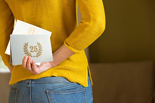 L12 tarjeta de felicitación para bodas de plata, hecho a mano desplecable con diseño 3D de acero