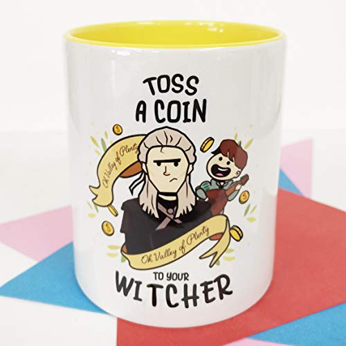 La Mente es Maravillosa - Taza con Frase y dibujo. Regalo original y gracioso (Toos a coin to your Witcher)