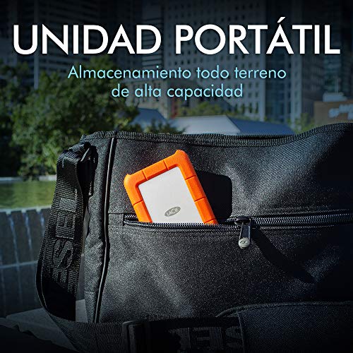 LaCie Rugged Mini USB 3.0, 4 TB, 2.5 Pulgadas, Disco Duro Externo portátil para PC et Mac, Resistente a Golpes y caídas, 2 años servicios Rescue (LAC9000633)