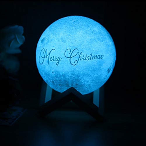 Lámpara De Luna 3D Con Foto Personalizada Soporte, Con Foto Y Texto, 16 Colores, Luz De Noche De Luna Con Carga Usb Para Niños, Cumpleaños, Acción De Gracias,Regalos Del Día De La Madre(15cm)