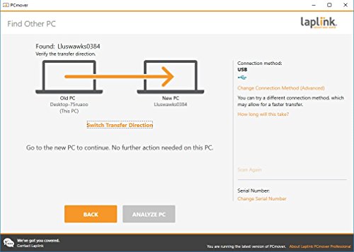 Laplink PCmover Professional 11 con High Speed Cable (1 Uso) - ¡La forma más fácil de transferir su información a una nueva PC!