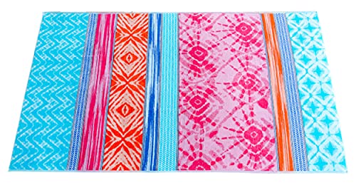 Lashuma Toalla de playa Elba, toalla de terciopelo, 100 x 180 cm, multicolor