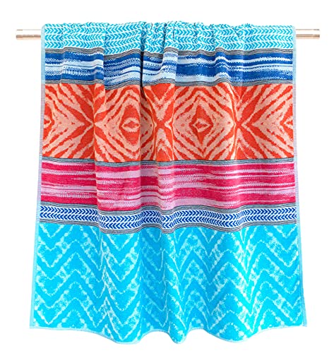 Lashuma Toalla de playa Elba, toalla de terciopelo, 100 x 180 cm, multicolor