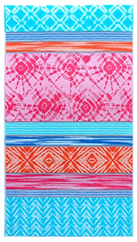 Lashuma Toalla de playa Elba, toalla de terciopelo, 100 x 180 cm, multicolor