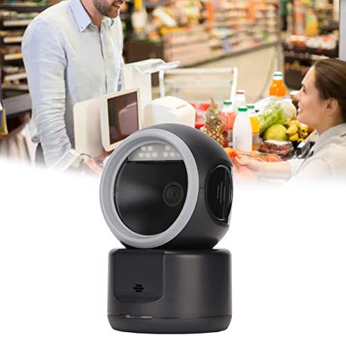 Lector de Código de Barras Manos Libres, Escaneo Rápido Escáner de Código de Barras de Escritorio 2D Automático Resistente para Hoteles para Supermercados para Librería
