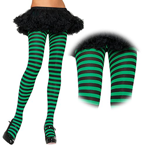 Leg Avenue- Mujer, Color negro y verde kelly, Talla Única (EUR 36-40) (710022045)
