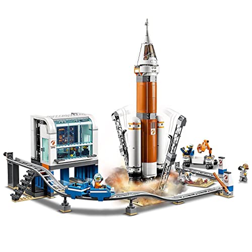 LEGO 60228 City Cohete Espacial de Larga Distancia y Centro de Control, Juguete de Construcción con 6 Mini Figuras