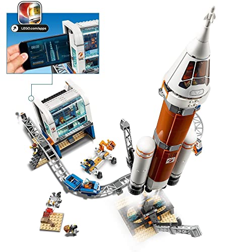 LEGO 60228 City Cohete Espacial de Larga Distancia y Centro de Control, Juguete de Construcción con 6 Mini Figuras