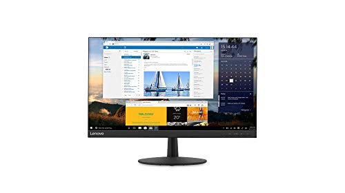 Lenovo L24q-30 - Monitor Gaming de 23.8" 2K QHD (2560x1440 pixeles, 16:9, 75Hz, 4ms, 1000:1, IPS, FreeSync, Puertos DP+HDMI, 3 lados sin bordes) Base plástico, Ajuste de inclinación - Color Negro
