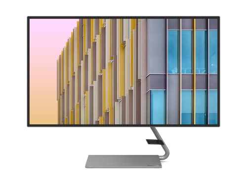 Lenovo Q27h-10 - Monitor Gaming 27" 2K QHD con Diseño elegante casi sin bordes (IPS, 75Hz, 4ms, HDMI, DP, USB-C, FreeSync, Altavoces, Base Metálica) Ajuste de inclinación - Gris