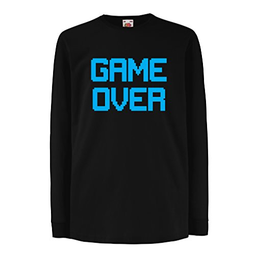 lepni.me Camiseta para Niño/Niña Das Spiel ist aus! Retro-Gaming, lustige Video-Gamer-Kleidung (12-13 Years Negro Azul)