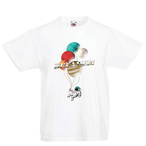 lepni.me Camiseta para Niño/Niña El soñador, astronautas en el Espacio - Planetas del Arco Iris cósmico (7-8 Years Blanco Multicolor)