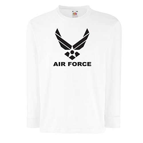 lepni.me Camiseta para Niño/Niña United States Air Force (USAF) - U. S. Army, USA Armed Forces (12-13 Years Blanco Negro)