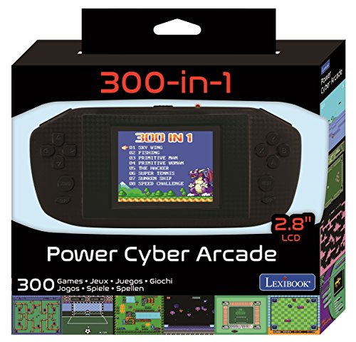LEXIBOOK- Consola Arcade Center de Video Portátil, Color Negro (JL3000)