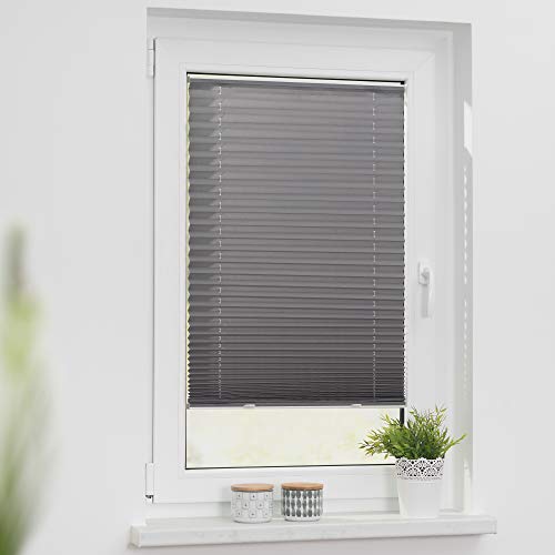 Lichtblick PS.090.130.02 - Estor Plisado (fijación sin Agujeros, 90 x 130 cm), Color Gris