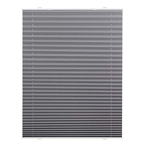 Lichtblick PS.090.130.02 - Estor Plisado (fijación sin Agujeros, 90 x 130 cm), Color Gris