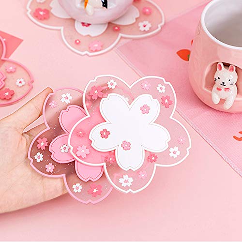 Lindas tazas de doble pared aisladas, taza de café, taza de té, taza de leche, el mejor regalo para oficina y cumpleaños personal (S Cherry Blossom Posavasos)
