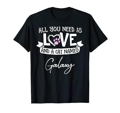 Lindo diseño de gato llamado Galaxy para mujeres y niñas Camiseta
