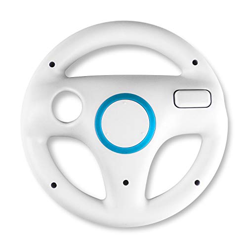 Link-e : 4 X Volante compatible con el control remoto de Wiimote en las consolas Nintendo Wii / Wii-u (Blanco)