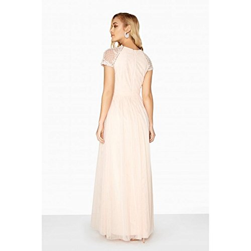 Little Mistress Bead Maxi Vestido, Rosa (Nude), 38 para Mujer