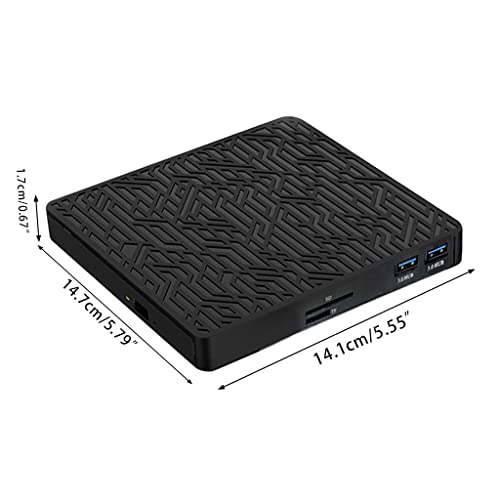 LIZHILIAN Doble USB 3.0 Delgado Externo DVD RW CD VCD Unidad Grabadora Lector Lector Unidades ópticas para computadora portátil PC SD TF Lector Hub