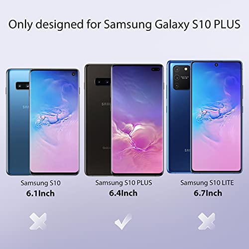 LϟK 5 Pack Protector de Pantalla para Samsung Galaxy S10 Plus S10+ con 2 Pack HD Película de TPU y 3 Pack Protector de Lente de Cámara - Negro - Sin Burbujas Huella Digital Ultrasónica