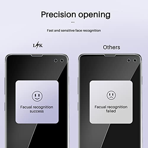 LϟK 5 Pack Protector de Pantalla para Samsung Galaxy S10 Plus S10+ con 2 Pack HD Película de TPU y 3 Pack Protector de Lente de Cámara - Negro - Sin Burbujas Huella Digital Ultrasónica