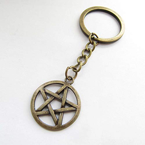 Llavero de Halloween, llavero Pentagrama, llavero Pentagrama, accesorios Pentagrama, llavero de estrella, llavero gótico