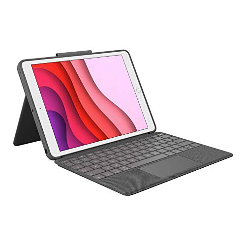 Logitech Combo Touch para iPad (7.ª, 8.ª y 9.ª generación) Funda con trackpad de precisión, teclado retroiluminado tipo portátil y tecnología Smart Connector, Disposición QWERTY Español - Negro
