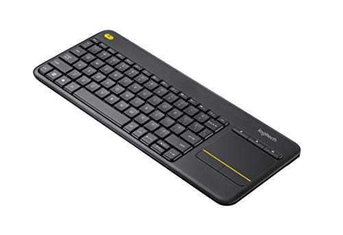 Logitech K400 Plus Teclado Inalámbrico con Touchpad para Televisores Conectados a PC, Disposición QWERTY US Internacional, Negro