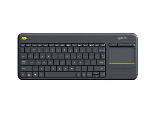 Logitech K400 Plus Teclado Inalámbrico con Touchpad para Televisores Conectados a PC, Disposición QWERTY US Internacional, Negro