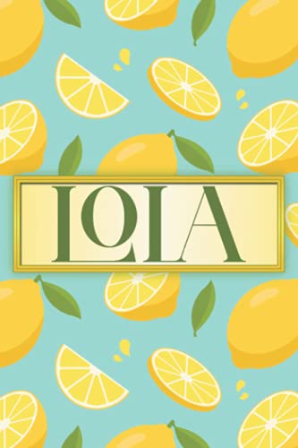 Lola Name gift: Lemon Notebook personalized gifts for Lola
