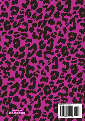 London: Personalized Pink Leopard Print Notebook (Animal Skin Pattern). College Ruled (Lined) Journal for Notes, Diary, Journaling. Wild Cat Theme Design with Cheetah Fur Graphic