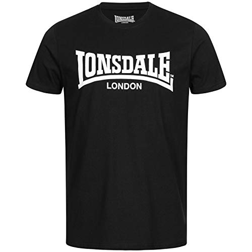 Lonsdale Camiseta para Hombre Sussex, Pack Doble Negro XXXXL
