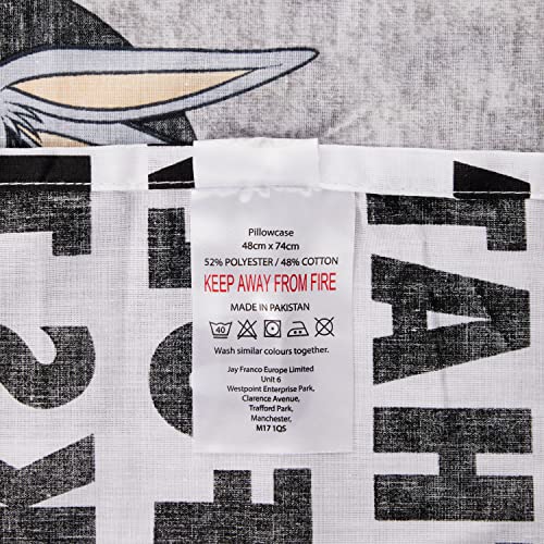 Looney Tunes Thats All Bugs - Juego de Funda de edredón Reversible (200 x 200 cm), Color Gris