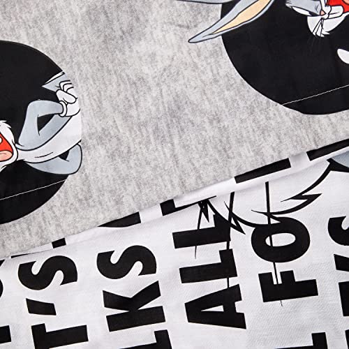 Looney Tunes Thats All Bugs - Juego de Funda de edredón Reversible (200 x 200 cm), Color Gris