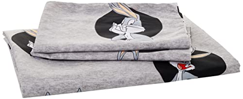 Looney Tunes Thats All Bugs - Juego de Funda de edredón Reversible (200 x 200 cm), Color Gris