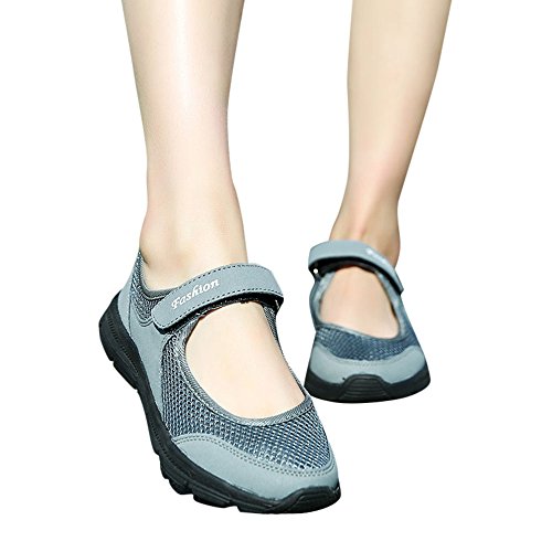 LQIAO Zapatos Mary Jane para Mujer, Zapatillas De Plataforma De Malla Transpirable Elastic Deportes para Caminar Yoga Entrenadores